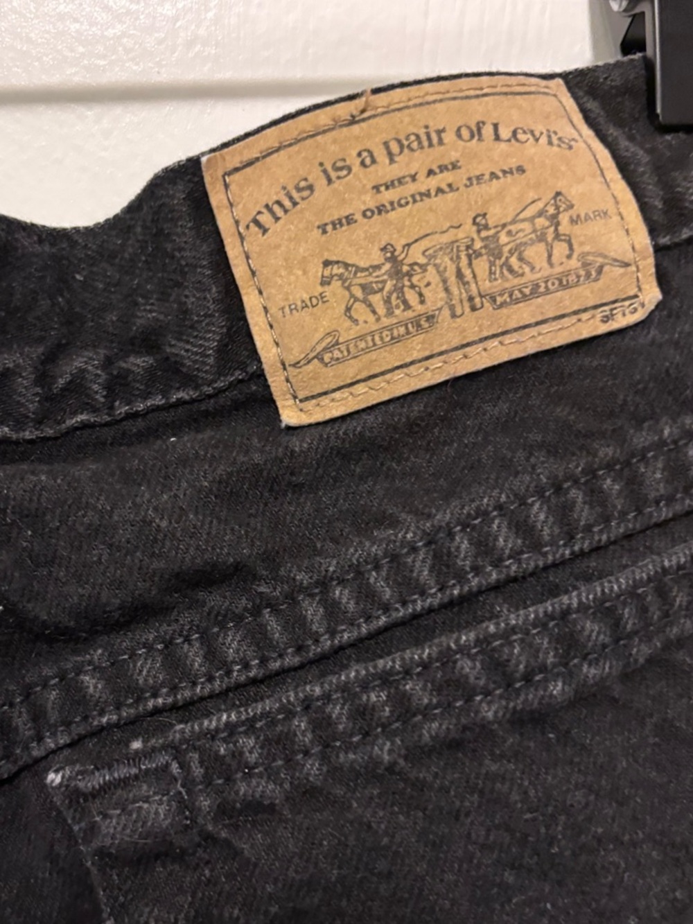 Levi's Vintage Black Jeans, Classic Straight Leg High Rise 28 Waist Denim